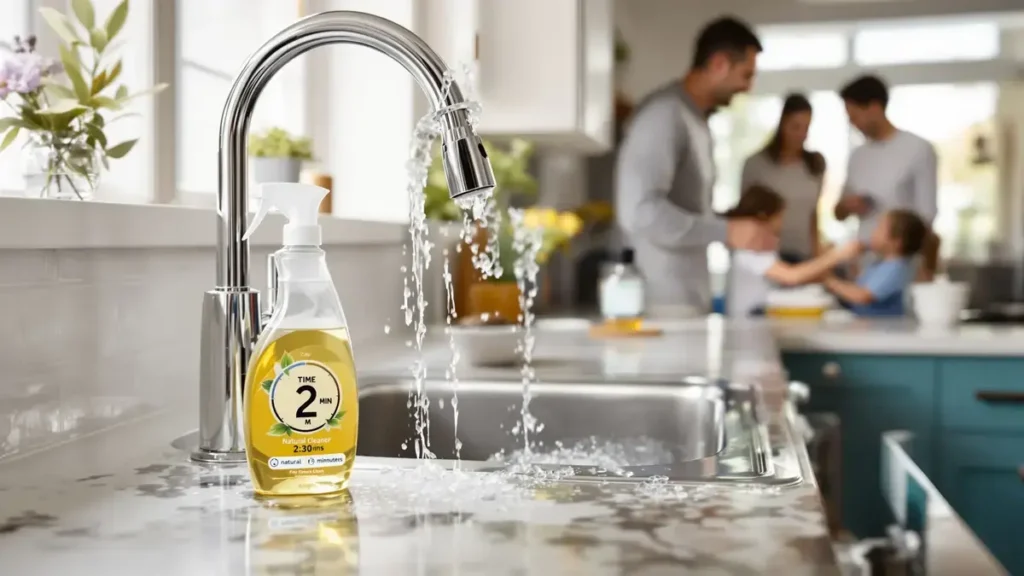 In slechts twee minuten laat dit keukeningrediënt de kalkaanslag van uw kranen verdwijnen zonder bleekmiddel of witte azijn