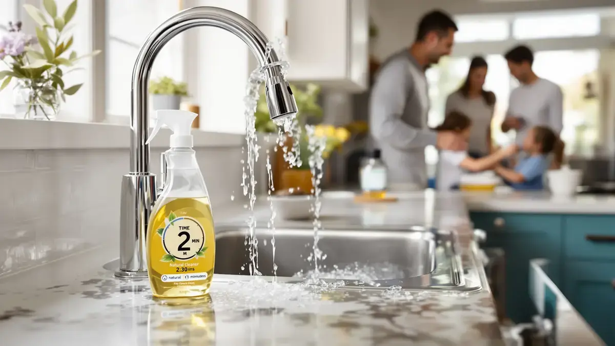 In slechts twee minuten laat dit keukeningrediënt de kalkaanslag van uw kranen verdwijnen zonder bleekmiddel of witte azijn