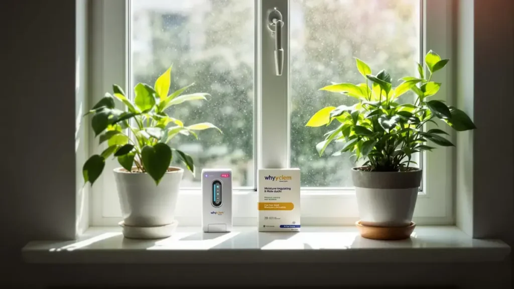 Zet het op de vensterbank. U hoeft zich nooit meer zorgen te maken over vocht en schimmel op uw ramen